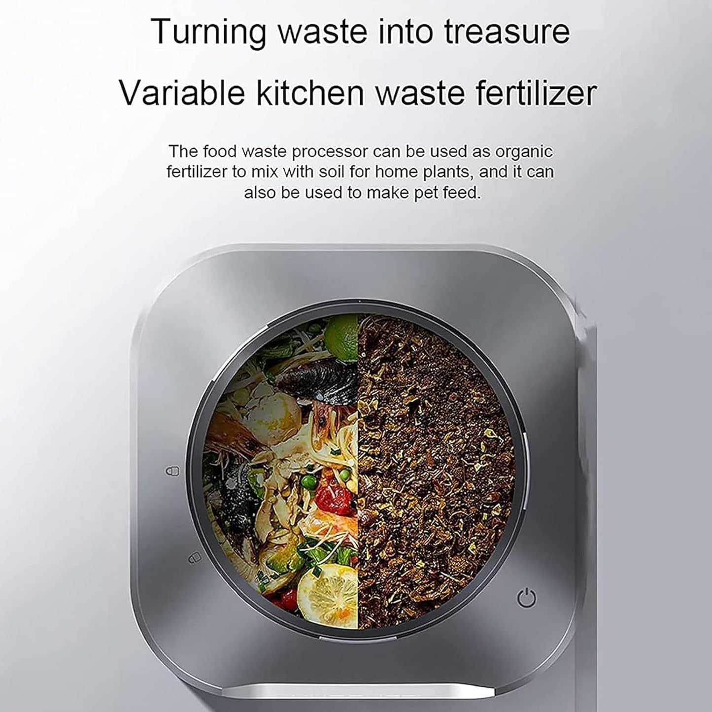 Electric Kitchen Composter,Smart Waste Kitchen Composter,Home Composting Bin,Countertop Automatic Food Waste Cycler with 2.5L Capacity,Turn Garbage to Compost with Single Button,220V