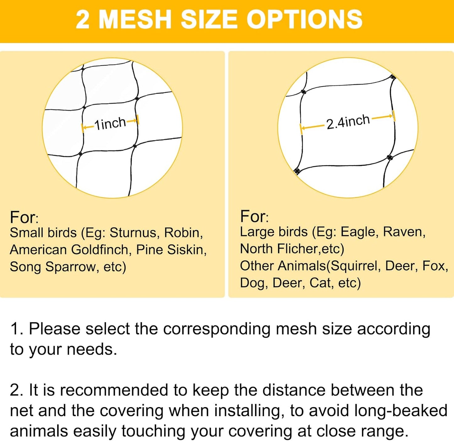 Bird Net 25'x50' with 1" Mesh Nylon Bird Netting for Garden, Poultry Netting Heavy Duty Aviary Netting Chicken Coop Netting, Garden Netting Deer Fence Netting for Fruit Tree, Pests Trellis Net