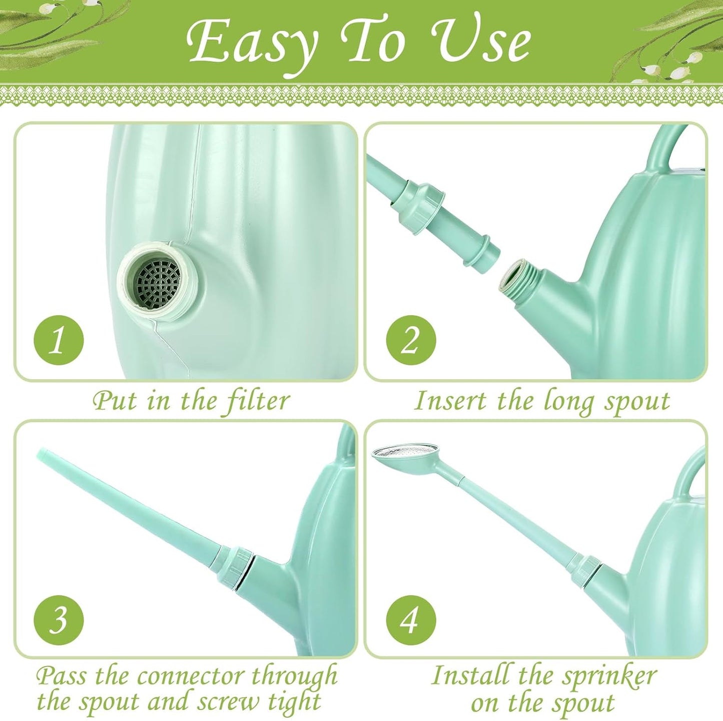 2.5 Gallon Watering Can for Outdoor Plants Bottle for Watering Indoor Outdoor Plants,Modern Plant Watering Can Large Long Spout with Sprinkler Head