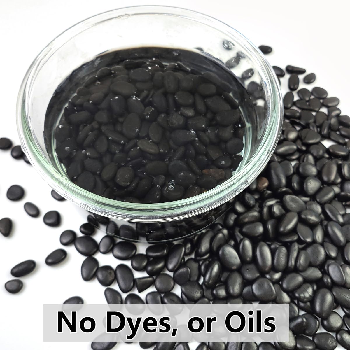 2LB Succulent and Cactus Black Pebbles, 3/8 Inch Natural Decorative Polished Stones, River Rocks for Indoor Plants, Vases, Planters and Outdoor Gardening