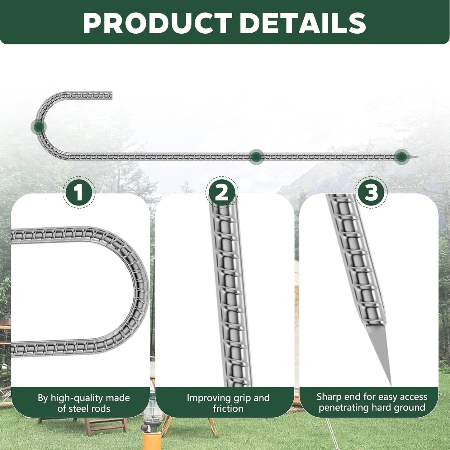 30 Pieces 12 Inch Long 1/4In Diameter Heavy Duty J Hooks,Heavy Duty Rebar Metal Fence Ground Garden Tent Stakes,Ground Spikes Anchors for Fencing,Outdoor Chicken Wire Trellis Stakes,Anti-Rust Silver