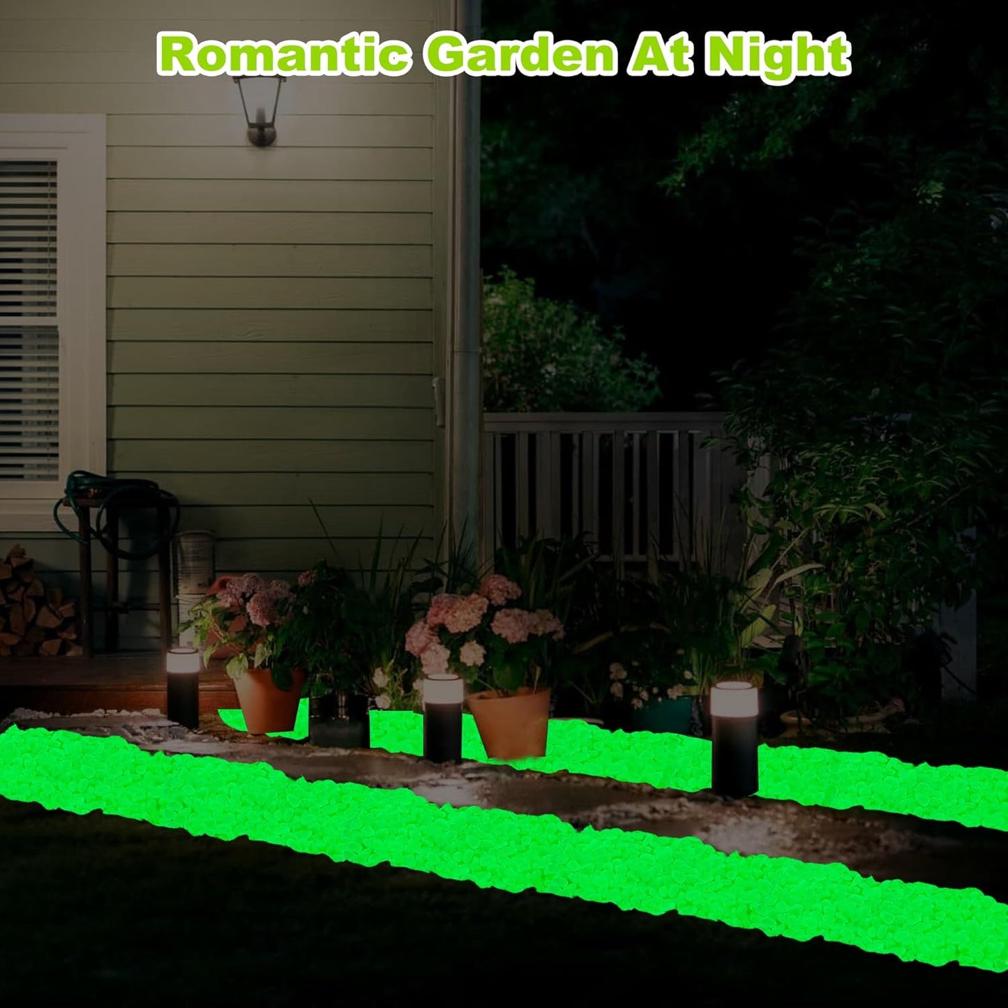6000pcs 5-8mm Green Luminous Stones Glow in The Dark Garden Pebbles Stones Glow in The Dark Rocks Outdoor Glow Pebbles Aquarium Rocks for Garden Path Walkway Yard Fish Tank Plant Pots