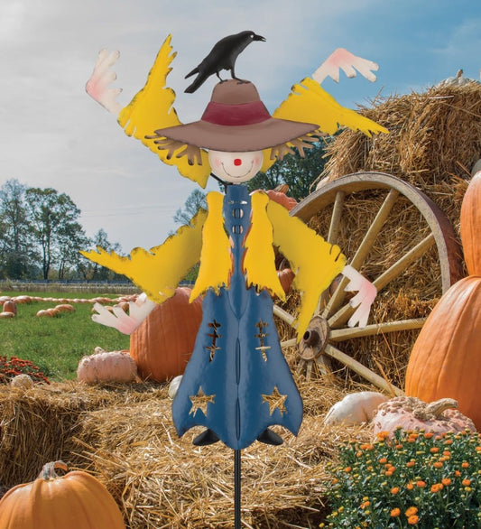 Regal Art & Gift Scare Crow Wind Spinner – Metal Yard Decorations Outdoor | Kinetic Garden Spinner for Lawn, Pathway, or Flower Bed | Weather-Resistant Outdoor Sculpture - 22 Inch