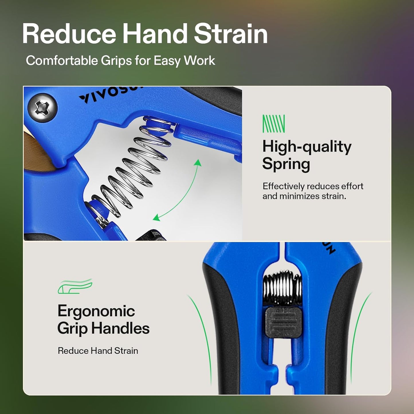 VIVOSUN 6-Pack 6.5 Inch Gardening Scissors Hand Pruner Pruning Shear with Titanium Coated Curved Precision Blades