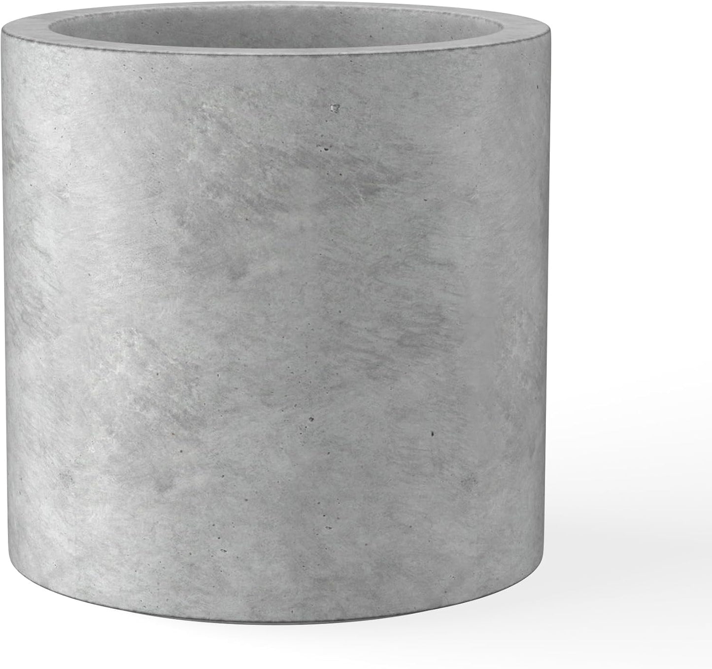 Kante 15.7" Dia Round Concrete Planter, Modern Style Large Cylindrical Plant Pot with Drainage Hole and Rubber Plug for Indoor Outdoor Patio, Natural Concrete