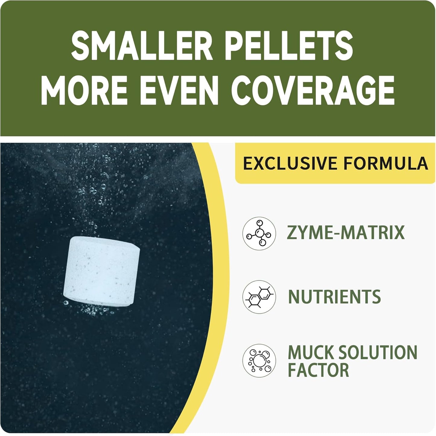 Muck Reducer - 15LB Natural Sludge Solution Tablets for Ponds & Lakes, Away Muck & Odor Control, Safe for Aquatic Life, Wildlife & Recreation, Treats Up to 90,000 Sq Ft