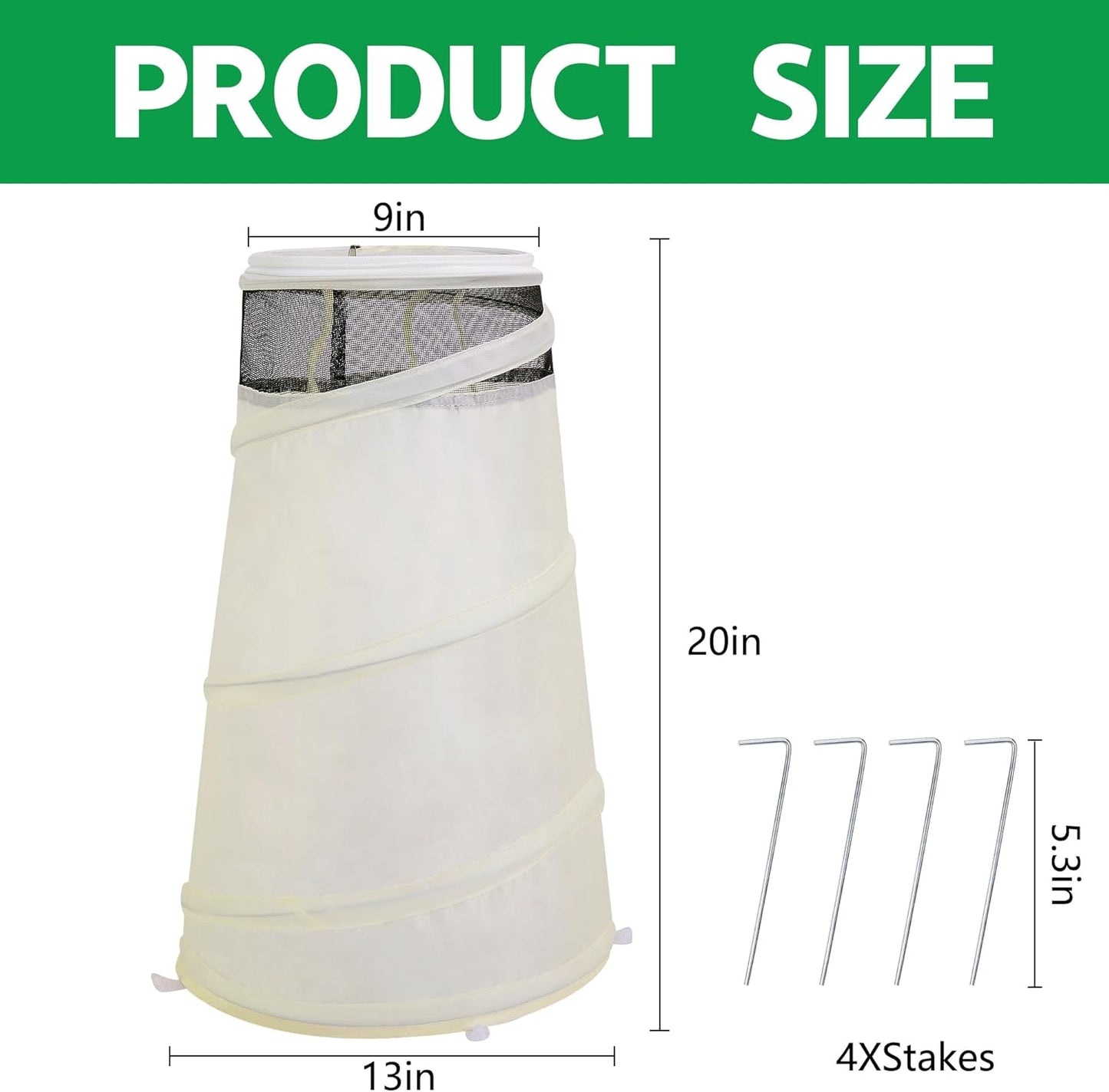 20" x 13" x 9" Pop Up Rose Cones for Winter Protection, Winter Rose Collars Protective Cover, Freeze Protection Roses Bush Cover for Protecting Against Frost Wind and Animals Eating