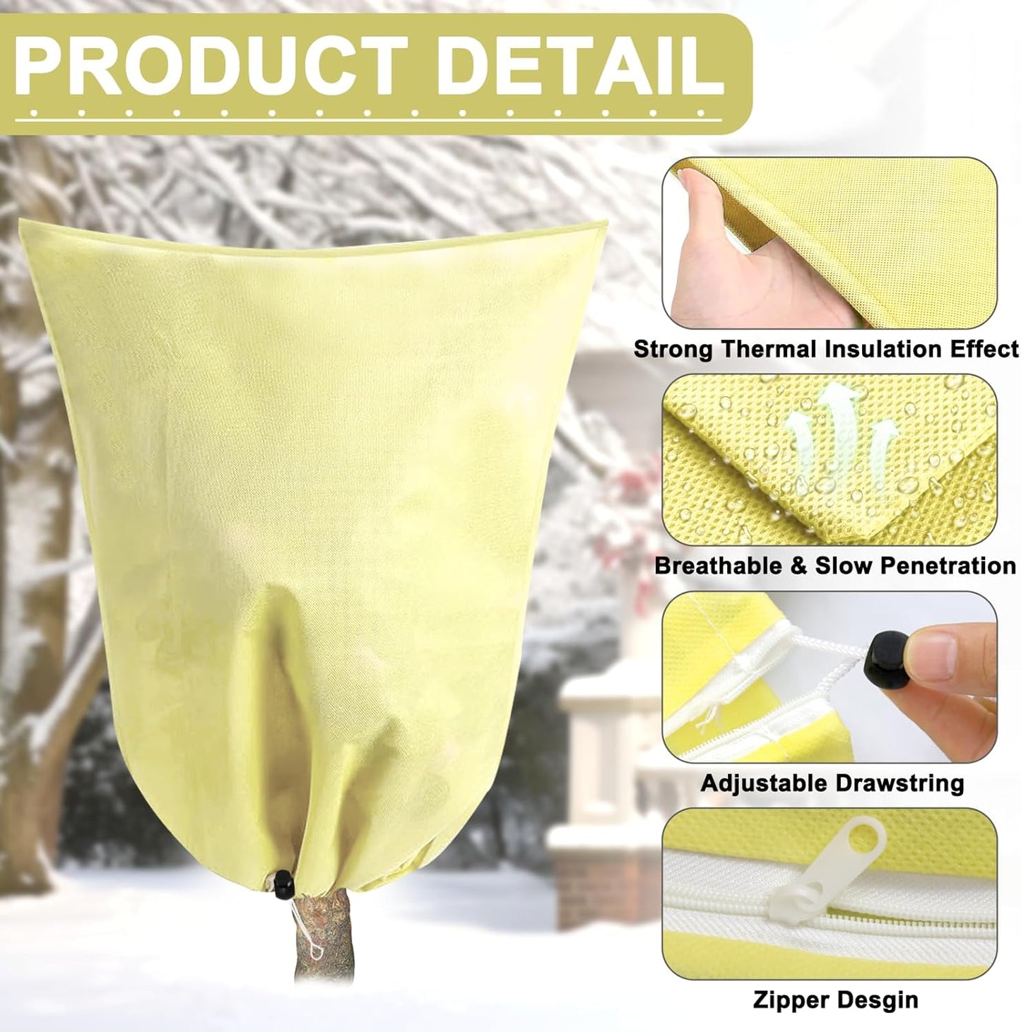 DQS Plant Covers Freeze Protection, 74.8" x90.5" Winter Frost Protection Blankets Frost Cloth,Suitable for Outdoor Winter Frost, Cold Weather, shrubs, Trees, Jackets, and coverings