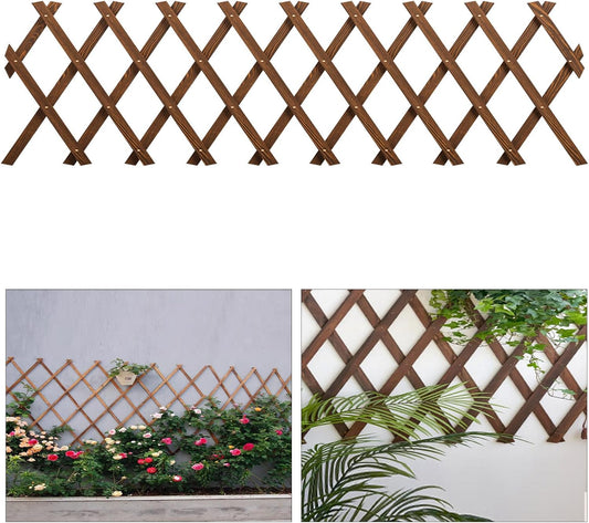 Expandable Garden Trellis, 13.4" x 60" Trellis for Climbing Plants Outdoor, Wooden Lattice Fence Wall Panel Lattice Panels for Outside, for Climbing Plants Vine Ivy Rose Cucumbers Clematis