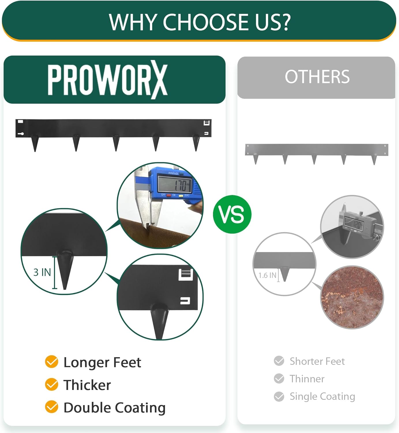 5 Pack Metal Landscape Edging, 42”L x 7”H Black Bendable Steel Lawn Garden Edging Border, No Dig Edging for Landscaping Yard Pathway (16.5 Ft Total)