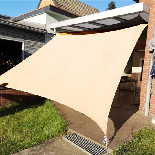 KANAGAWA 9'X12' Cream Custom Size Sun Shade Sail Rectangle UV Block Canopy Cover for Patio Backyard Lawn Garden Outdoor (Customized Available)