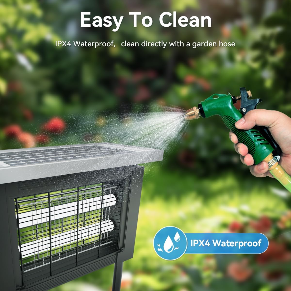 Solar Bug Zapper Outdoor Mosquitos Zapper Solar Powered Bug Zapper Camping Fly Control for 2000 sq.ft Waterproof Fly Killer Solar Mosquito Zapper for Lawn and Back Yard (10FT Extension Cord)