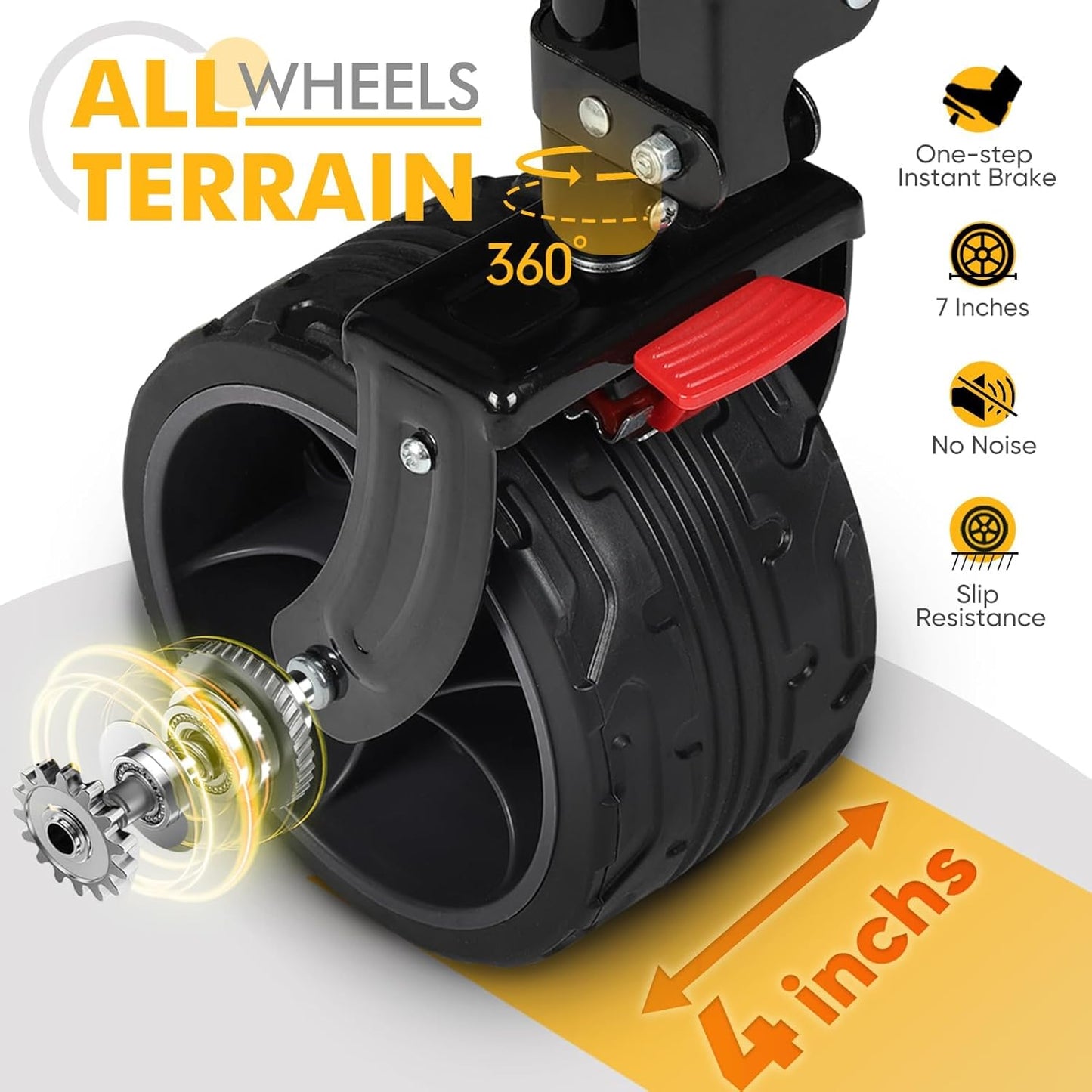 400L Large Capacity Folding Double Decker Wagon with Brakes, 48" Extra Long Extender Cart, 500lbs Heavy Duty Collapsible Wagons, All-Terrain Big Wheels for Camping, Sports, Shopping. Red&Black