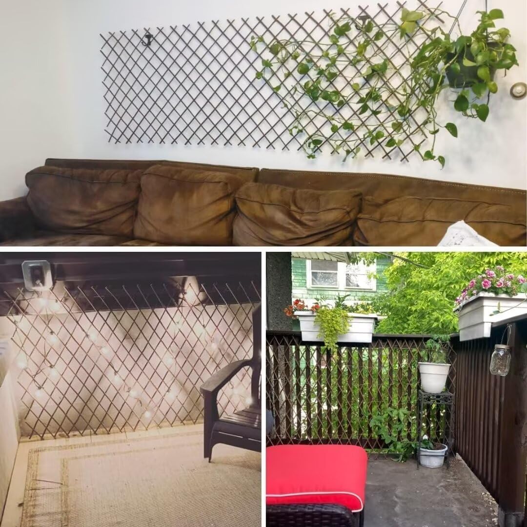 GLANT Lattice Fence Expandable Plant Climbing Trellis, Open Screen Willow Fencing