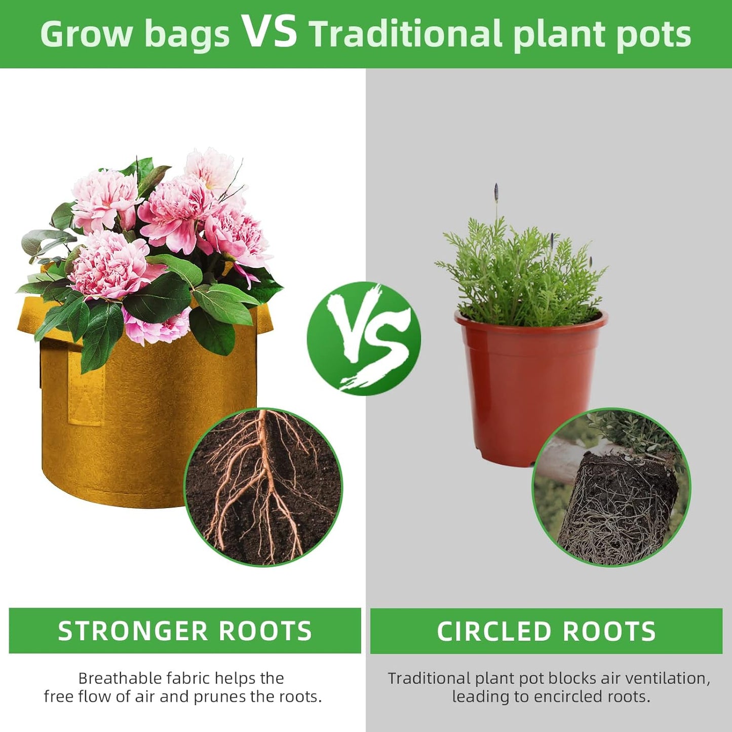 12 Pack 3 Gallon Plant Grow Bags, Thickened Nonwoven Fabric Pots with Handles, Vegetable Planter Bags Containers, Cloth Planters for Garden Vegetable/Flower/Plant/Fruits Outdoor (Brown)