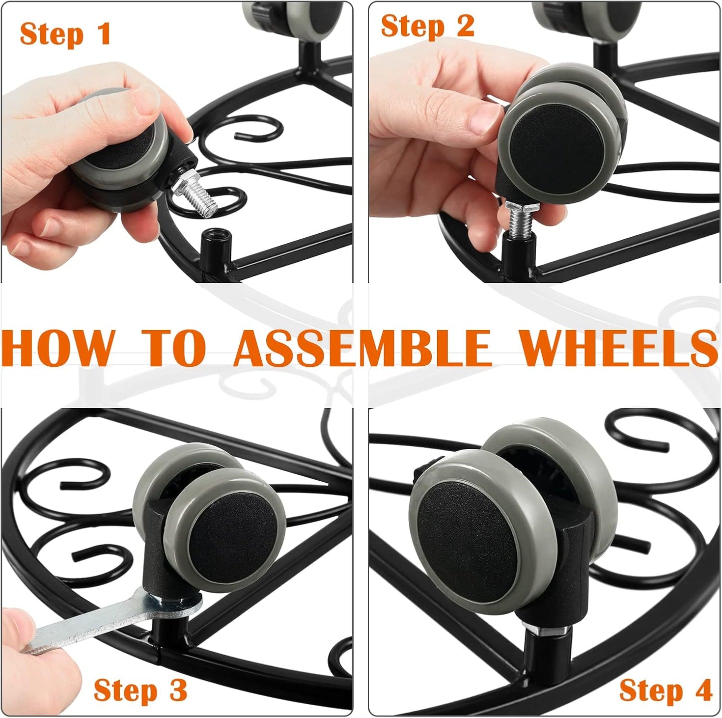 3 Pack Plant Caddy with Wheels Heavy Duty 13.5 Inches Metal Plant Stand with Wheels Plant Dolly Rolling Plant Stand Plant Roller with Casters for Indoor and Outdoor, Bronze