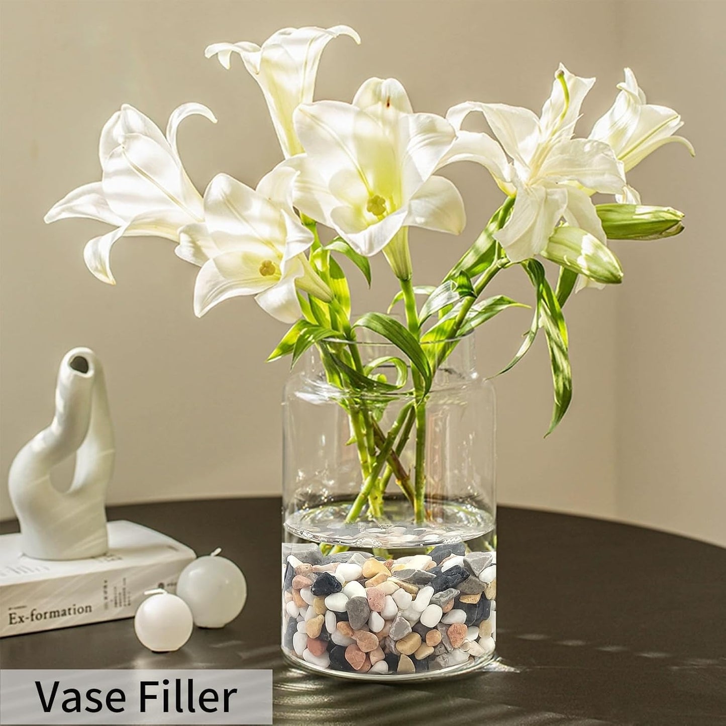 10 lbs Pebbles for Landscaping, 3/8 Inch Pea Gravel Decorative River Rocks for Succulent, Cactus, Vases, Terrarium, Aquarium, Potted Top Dressing and Outdoor Garden