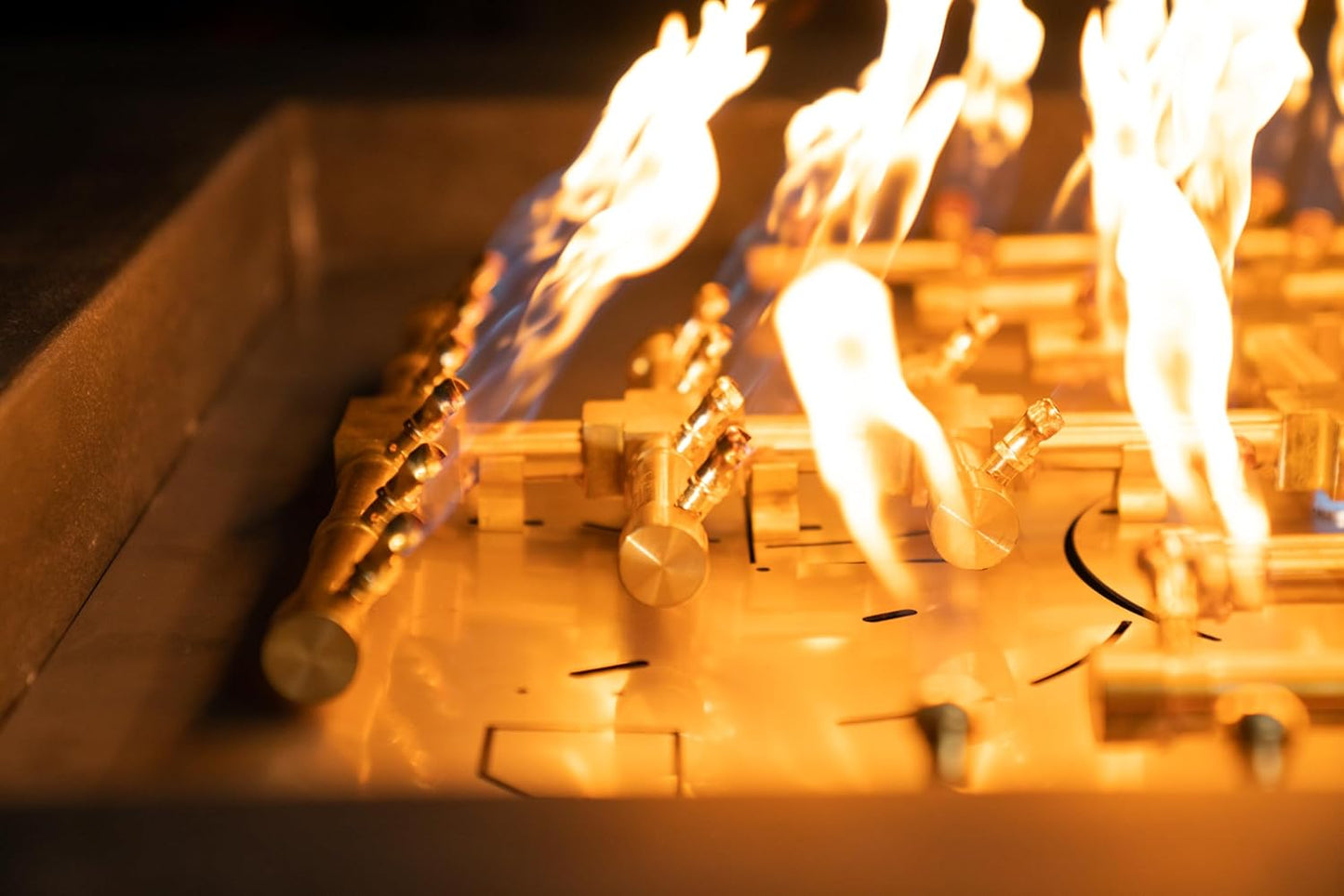 11" Inch Brass Jet Burner for Round & Square Fireplace - Natural Gas or Propane Fire Pit - Premium Outdoor Fire Pit Burner