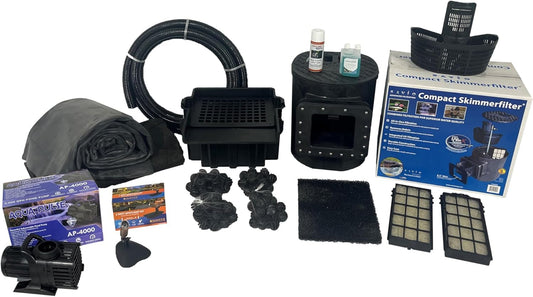 HALF OFF PONDS Savio Select 4,000 GPH Submersible Pump Pond Kit with 10' x 15' EPDM Rubber Pond Liner for Water Garden & Koi Pond