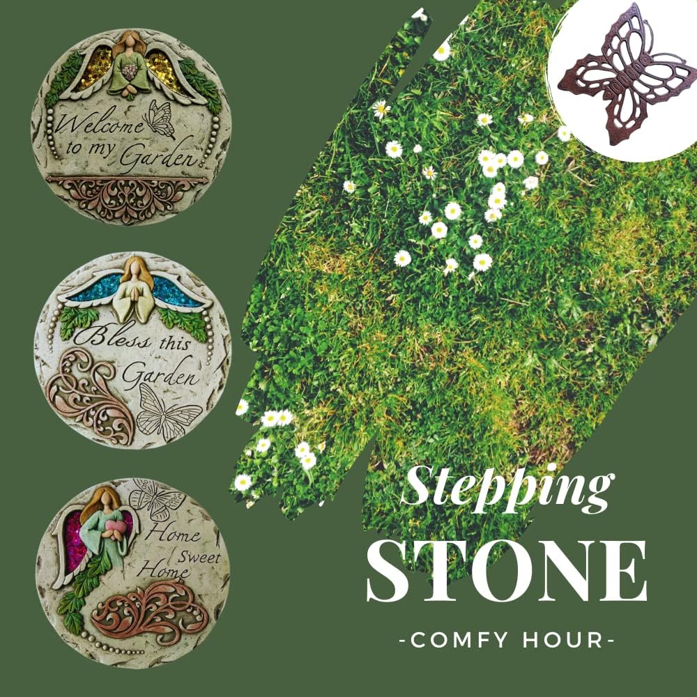 Comfy Hour Rustic Style Collection Cast Iron Garden Stepping Stone - Heart, Pink