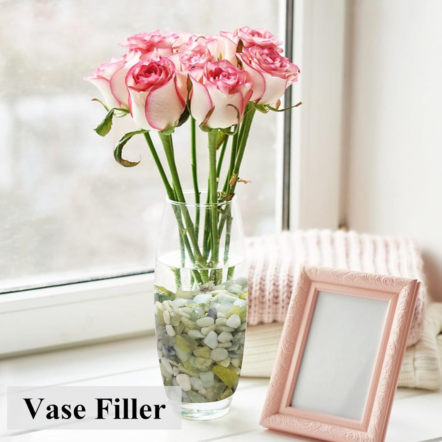 5 lbs Jade Gravel Small Pebbles for Indoor Plants, Decorative Rocks for Plants Succulents Cactus Bamboo Vases Filler and Potted Drainage Gravel