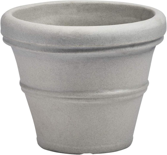 Crescent Garden Brunello Planter, Classic Rolled-Rim Plant Pot, 31-Inch (Weathered Concrete)