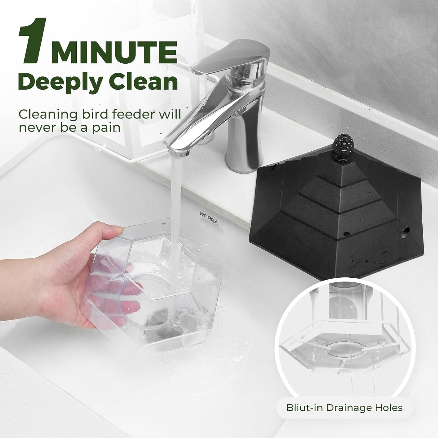 Kingsyard Metal Bird Feeder for Outdoors Hanging, 3 lbs Seed Feeder, Wild Bird Feeders for Garden Cardinal Finch Bluebird, Easy to Fill & Clean, White