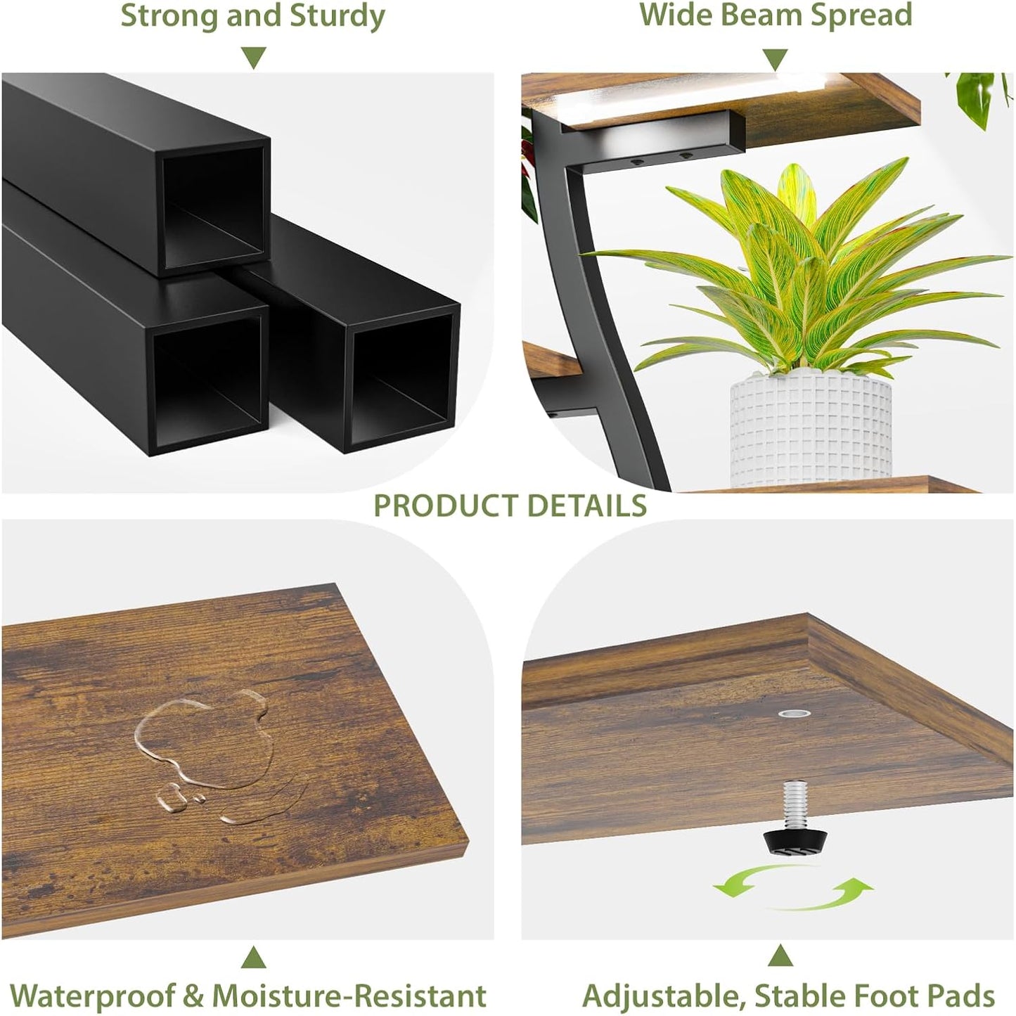 Plant Stand Indoor with Grow Lights - 9 Tiered Plant Shelf Indoor with Drawer, 65" Corner Plant Stand for Indoor Plants, Lighted Large Plant Stands, Flower Rack Display for Living Room, Garden, Patio