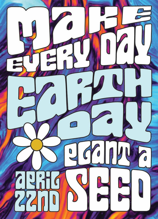 25 Earth Day 2025 Holiday Seed Packets (Earth Day Swirl - Shasta Daisy Seed Packets)