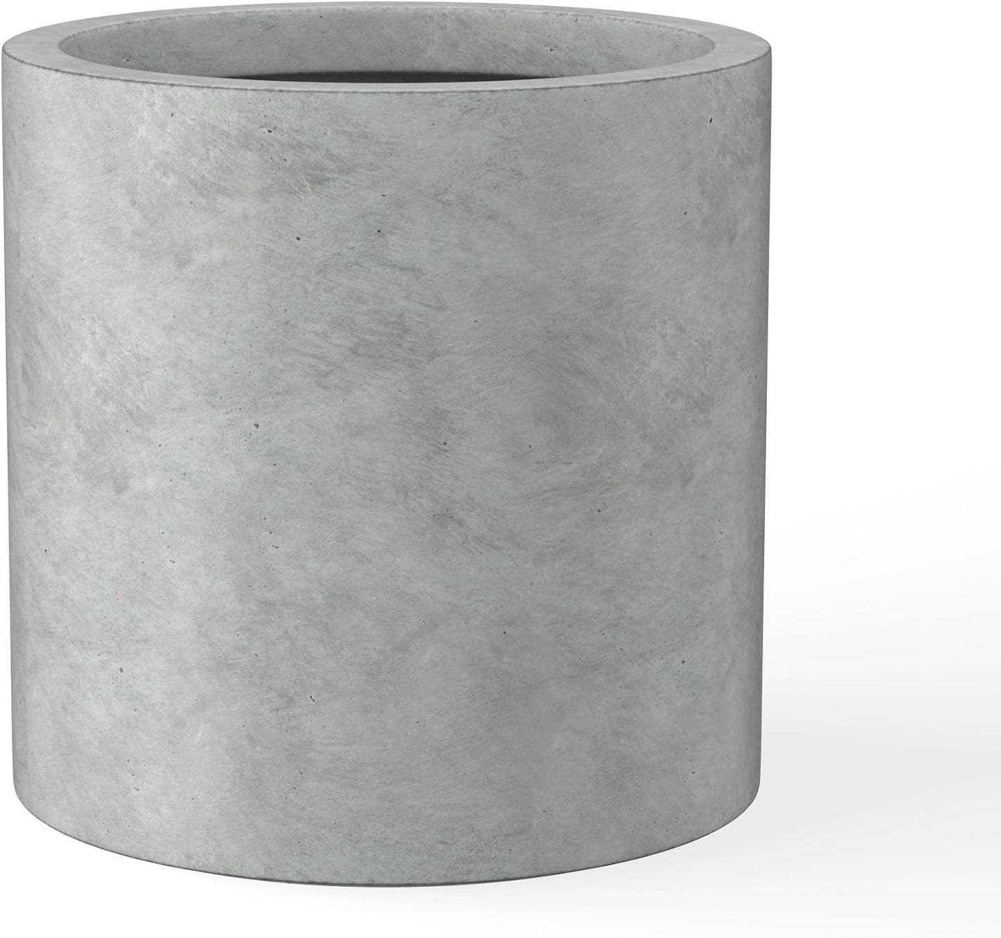 Kante 12.6" Dia Round Concrete Planter, Modern Style Large Cylindrical Plant Pot with Drainage Hole and Rubber Plug for Indoor Outdoor Patio, Natural Concrete