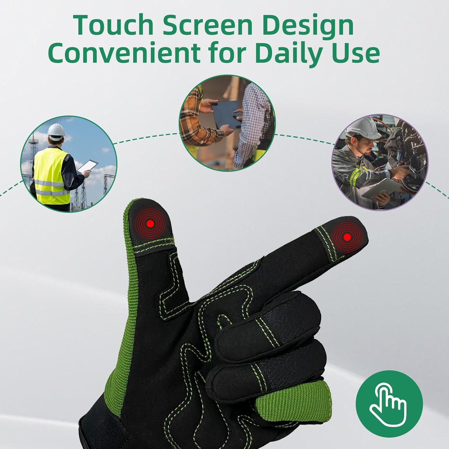 Gardening Gloves for Men and Women, Thorn Proof & Puncture Resistant Working Gloves, Gloves for Safety Work and Gardening, Gardening Gifts, Synthetic Leather Spandex Mechanic with Touchscreen Support