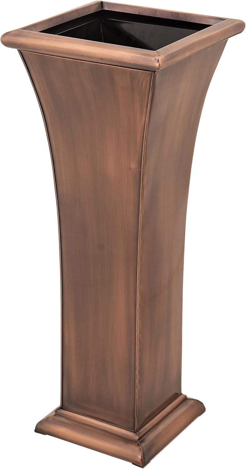 H Potter Copper Planter Tall Indoor Outdoor Large Flower Pot for Patio Deck Garden Home Decorative Metal Vase