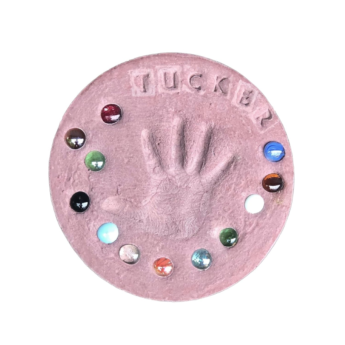 DIY Stepping Stone Kit with Color Pigment, Handprint Stepping Stone, Mother's Day Gift, Footprint Stepping Stone (8 Inch, Red)