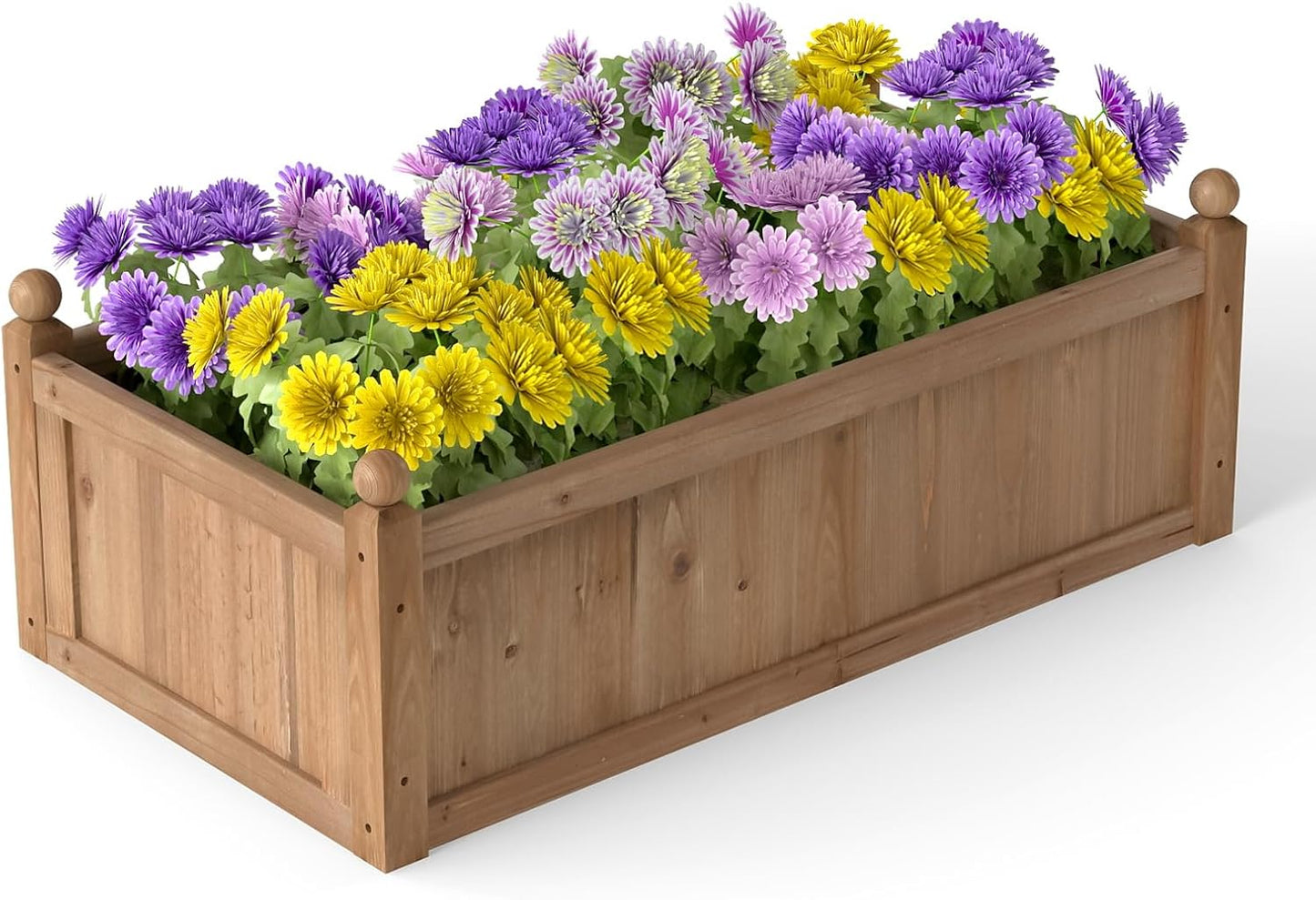 Giantex Wood Raised Garden Bed, 46"x24"x16" Rectangular Planter Box w/Drainage Holes for Growing Vegetables, Flowers, Herbs, Fruits, Easy Assembly, Outdoor Planting Bed for Backyard, Garden, Lawn