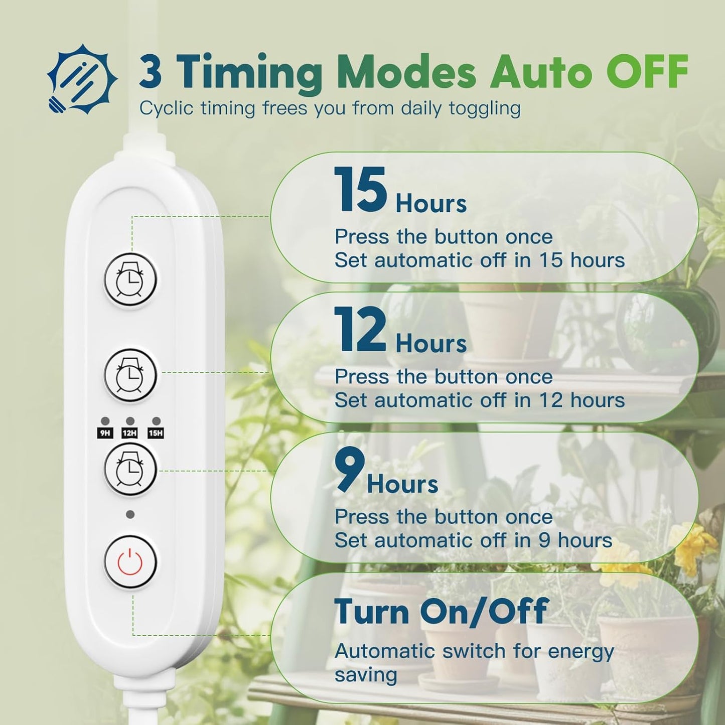 FREELICHT 4 Pack 4FT LED Grow Light with Timer, 40W (250W Equivalent), Full Spectrum Grow Lights for Indoor Plants with 9/12/15H Timer, Linkable Plant Growing Lamp for Hydroponic Plants Seeding Veg