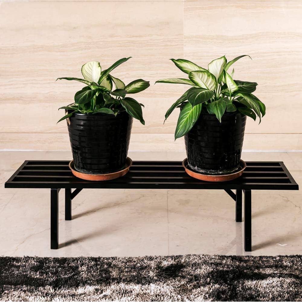 Zhongma One Tier Metal Plant Stand(45.67 L x 8.66 W x 7.9 H) Heavy Duty Plant Holder for Home, Window,Garden, Plant Lovers, Display Stand …