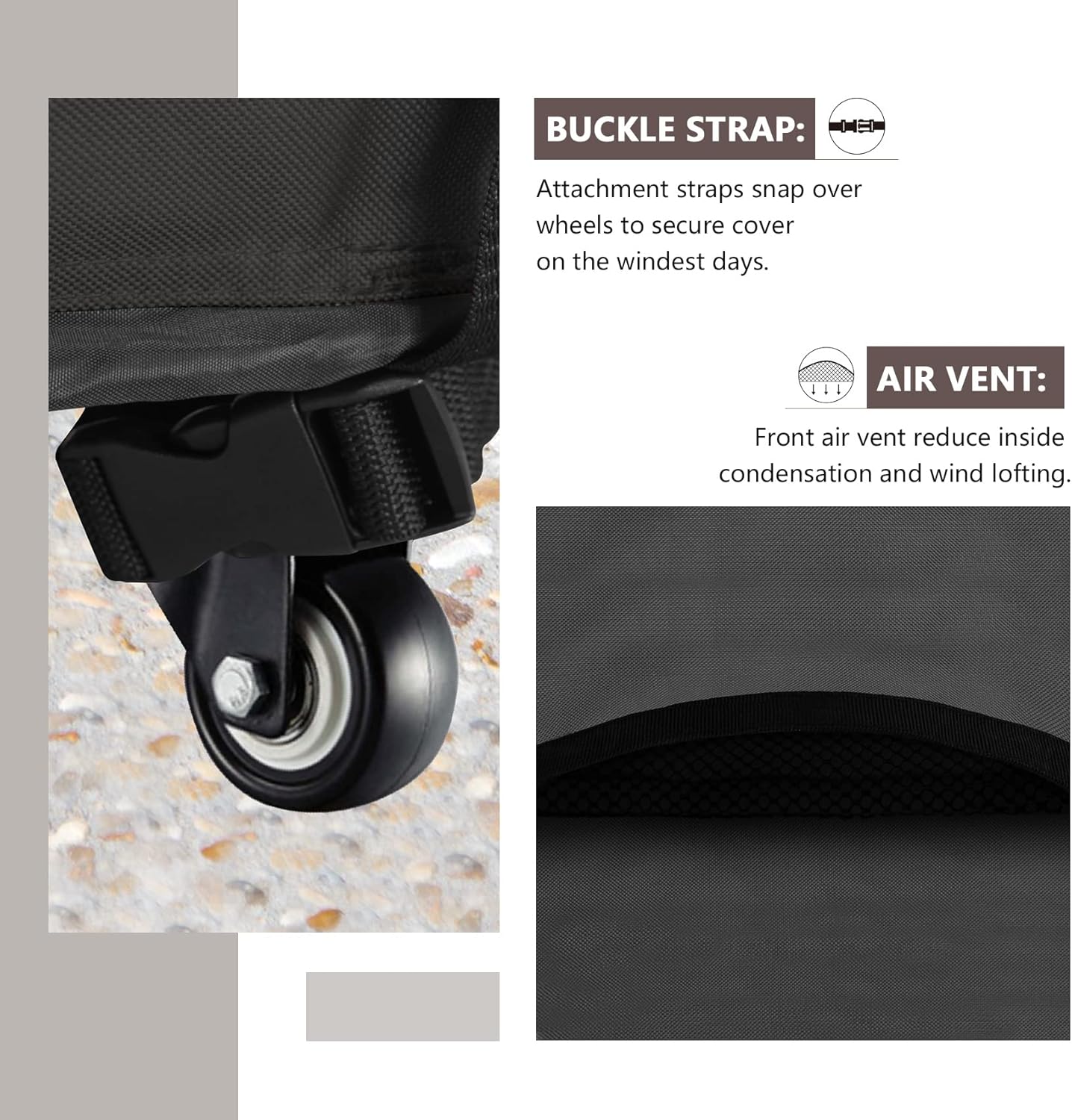 ULTCOVER Waterproof Grill Cover 48 inch, Heavy Duty BBQ Cover for 2-3 Burners Outdoor Gas Barbecue Grill, Black