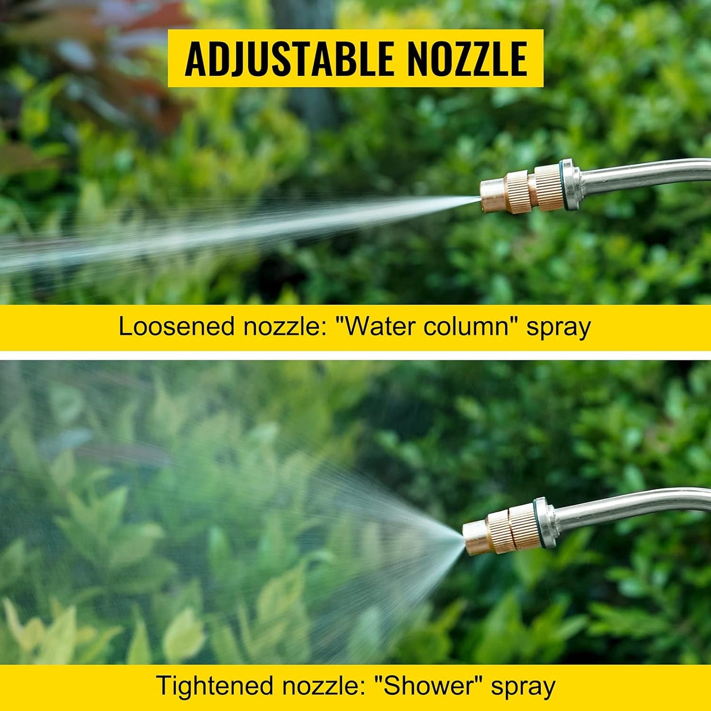 Happybuy 2 Gallon Stainless Steel Sprayer, 20" Wand & 3FT Reinforced Hose, Hand Pump Sprayer with Pressure Gauge, Safety Valve & Adjustable Nozzle, Weed Sprayers for Lawn, Gardening &Sanitizing1