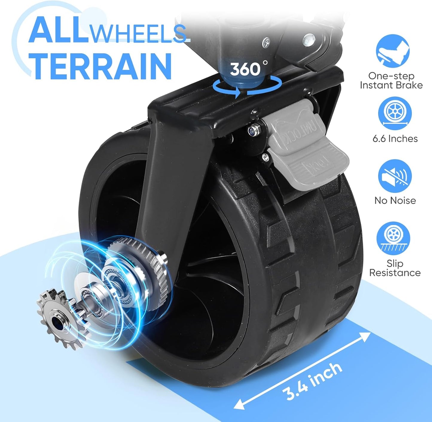 Collapsible Wagon Cart with 440lbs Weight Capacity, Heavy Duty Foldable Wagon with Big All-Terrain Wheels & Drink Holders, Utility Carts for Camping, Garden, Outdoor, Grocery, Sports. Gray