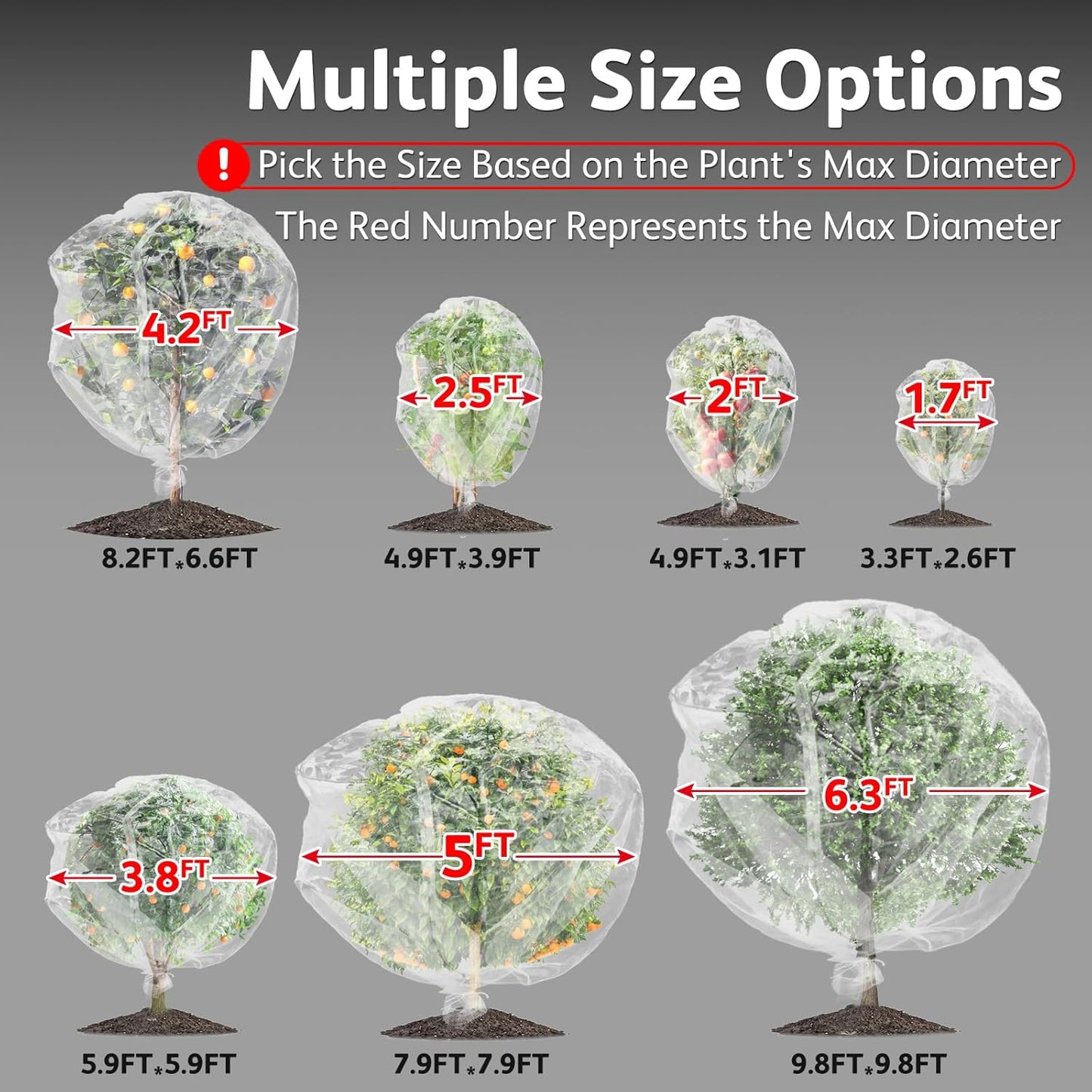 JOJOLEE Garden Blueberry Bush Netting Cover, 4Pcs 4.9 x 3.9FT Insect Bird Nettings with Zipper and Drawstring, Protective Plant Cover Mesh Net Bags for Fruit Trees, Tomatoes, Flowers