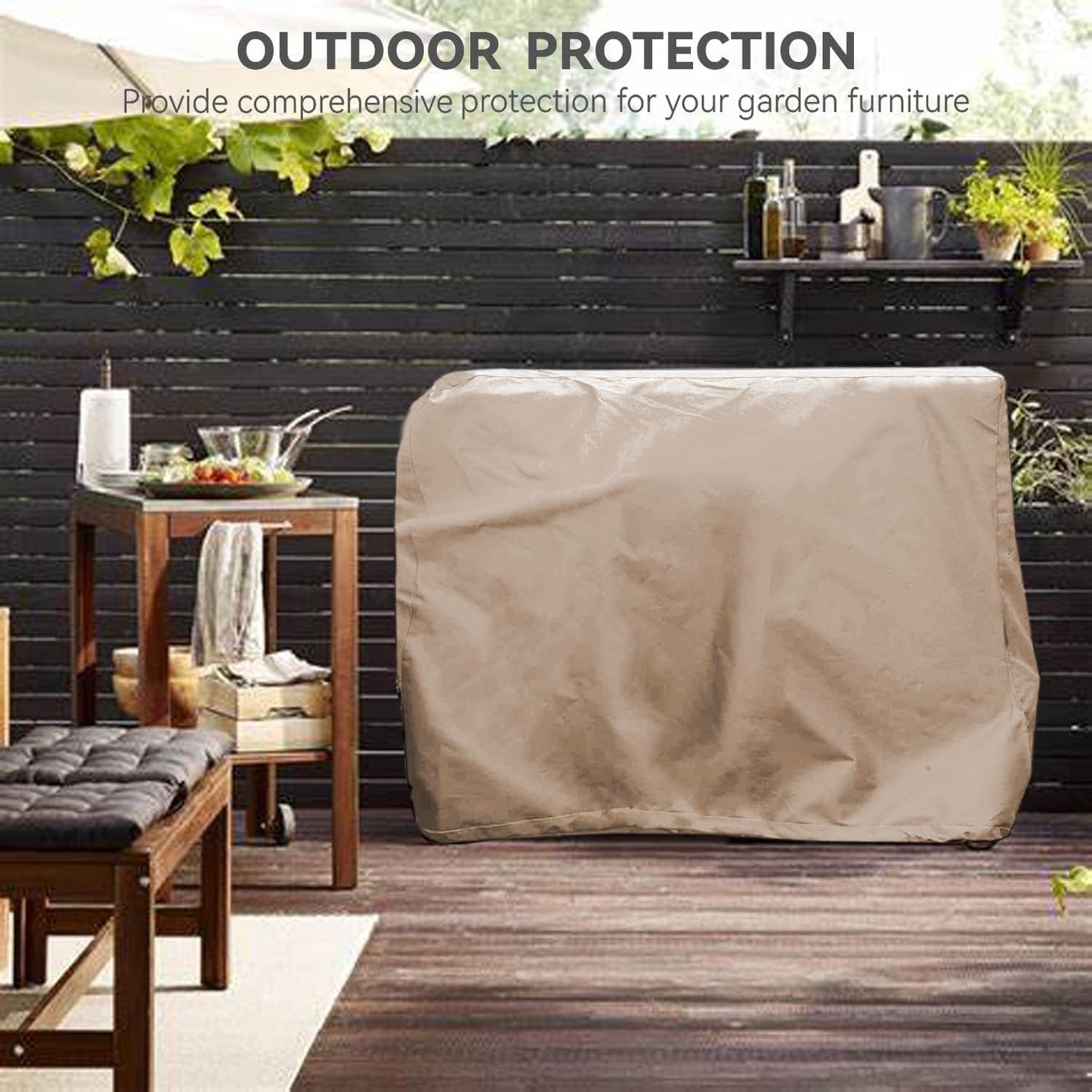 Outdoor Dining Cart Cover - Heavy Duty Waterproof Cover for Royal Gourmet Cart Flattop Worktable PC3401S & PC3401B, Compatible with 40 inch Outdoor Utility Cart,Khaki