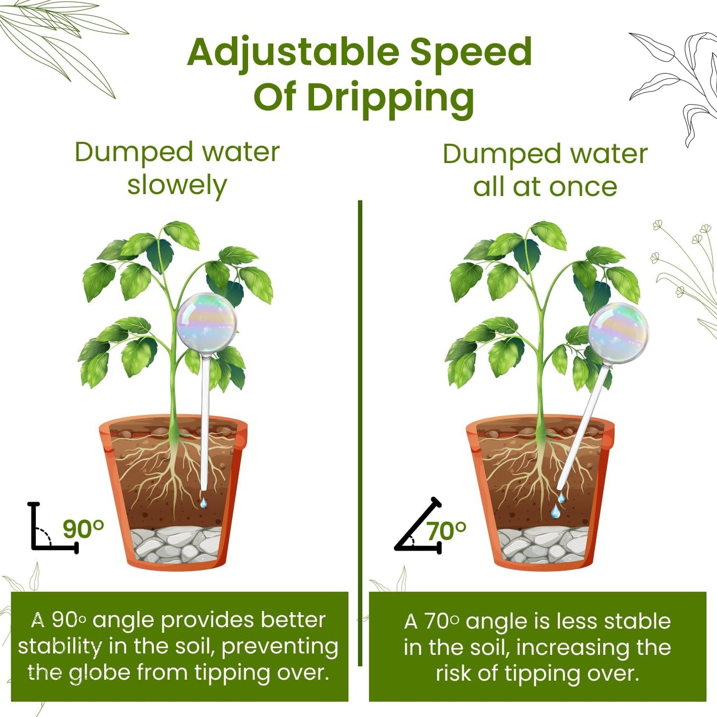 6 Pcs Iridescent Self Watering Globes, Glass Rainbow Plant Watering Globes, Self Watering Planter Insert, Automatic Plant Waterer Indoor, Plant Watering Devices, Plant Water Globes, Watering Bulb