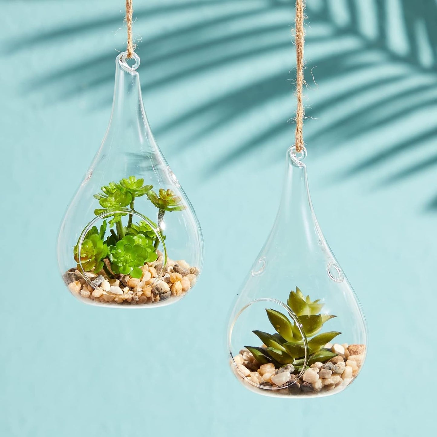 Juvale 5-Pack Hanging Glass Terrarium Containers - Air Plant Holder, Succulent Planter, Tea Light Candle Hangers (3.5x5 in) - Planter Terrariums - Hanging Air Plant Holders
