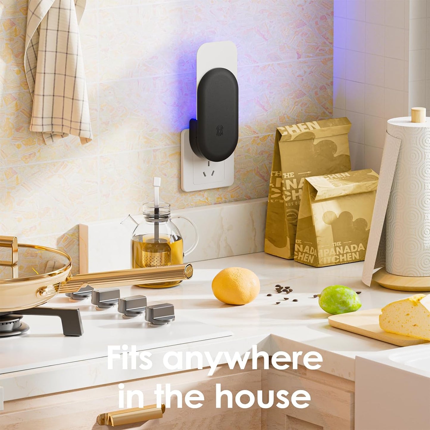 Flying Insect Trap, 2 in 1 Indoor Plug-in Fruit Fly Trap, 4 Trap Black and 24 Glue Cards, Fruit Fly Traps for Gnat, Moth, Mosquito, Suitable for Every Part of The Home