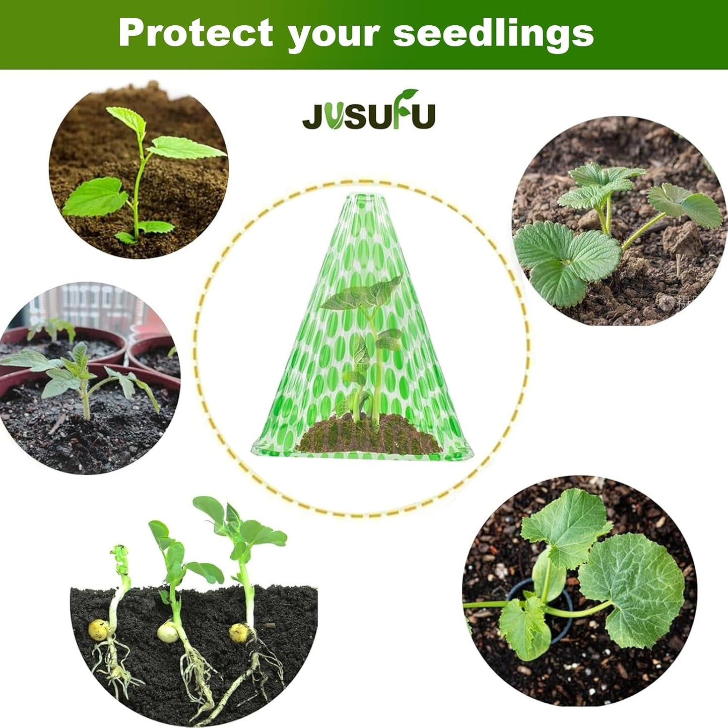 Garden Cloches for Plants, 20 Pack Plant Covers Reusable Plant Bell Cover Protects Plants from Birds, Frost,Snails Etc.