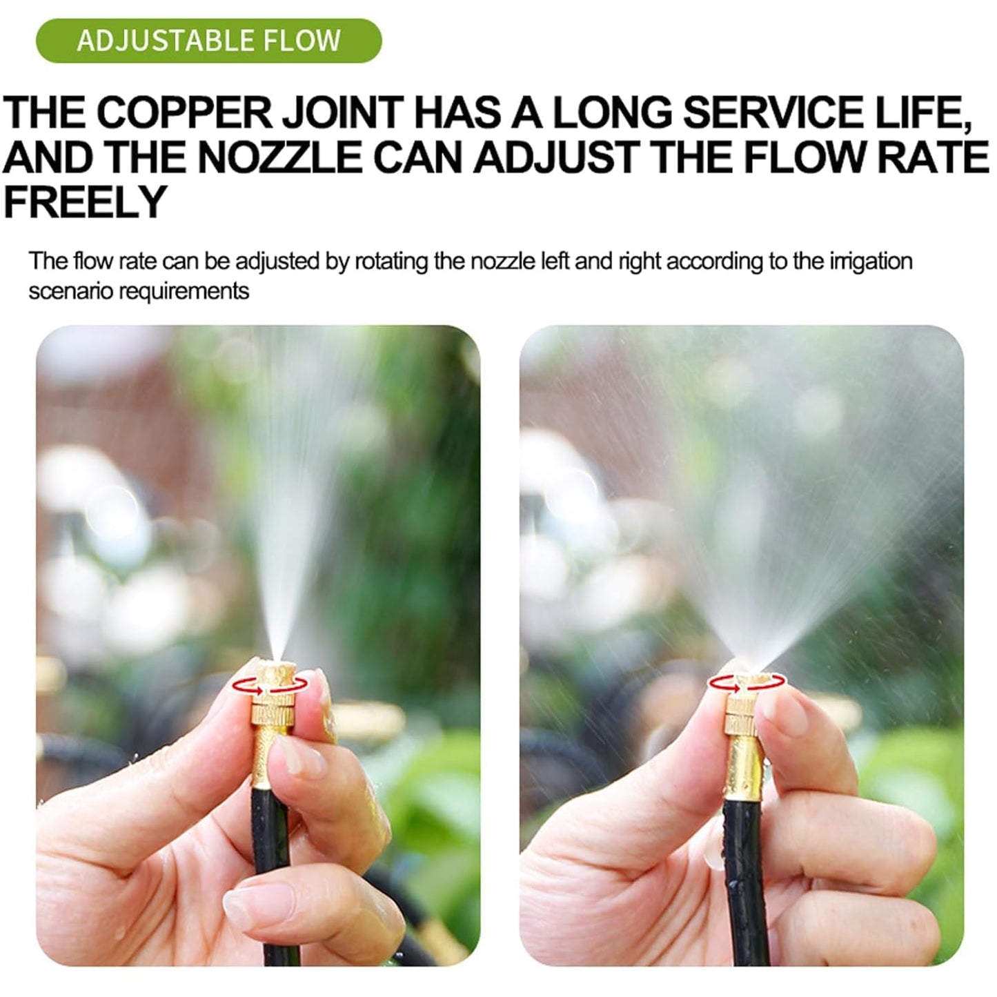 Drip Irrigation Kit Automatic Watering System for Potted Plants, 360 Degree Adjustable Copper Micro Sprinklers, Quick Connect Tubing Fittings for Garden, Lawn, Patio, Balcony(20 Nozzles)