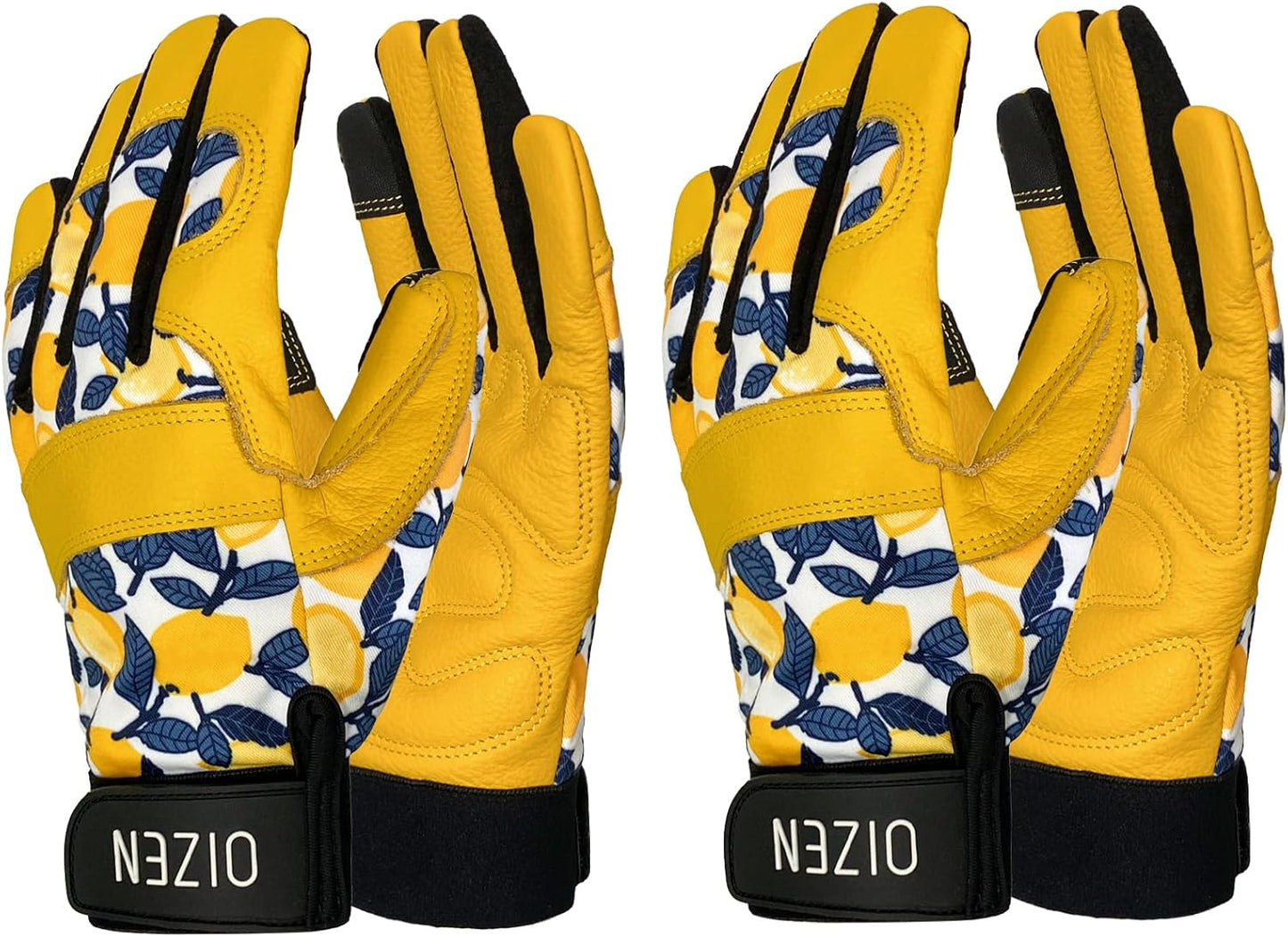 2 Pair Cowhide Leather Thorn Proof & Puncture Resistant Gardening Gloves for Women and Men, Touchscreen Compatible Working Gloves for Weeding, Digging, Planting, Gardening Gifts for Women (Medium)