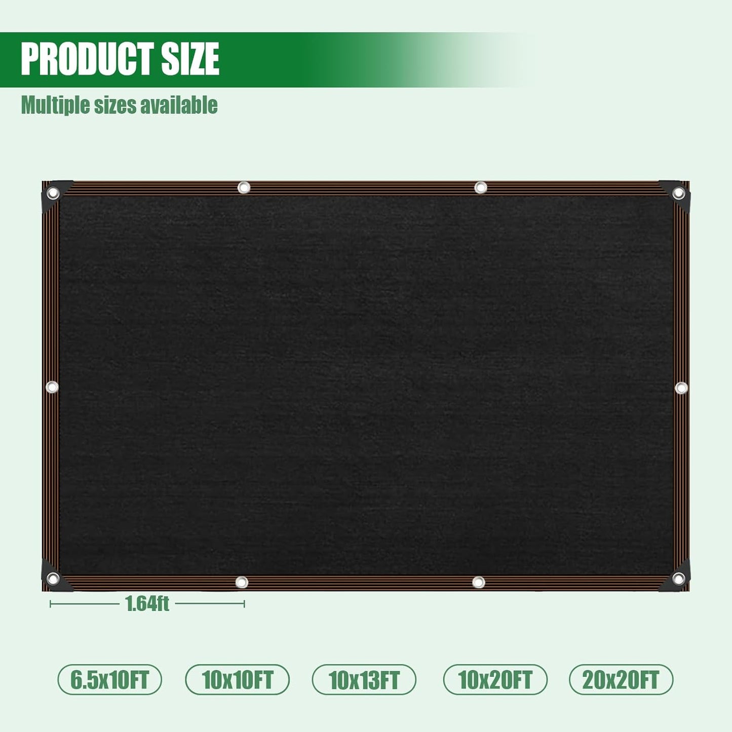 40% Shade Cloth for Garden, 10×20FT Plant Shade Cloth with Grommets Mesh Tarp for Greenhouse, Dog Kennel Cover, Chicken Coop, Patio Plants Outdoor Sun Shade