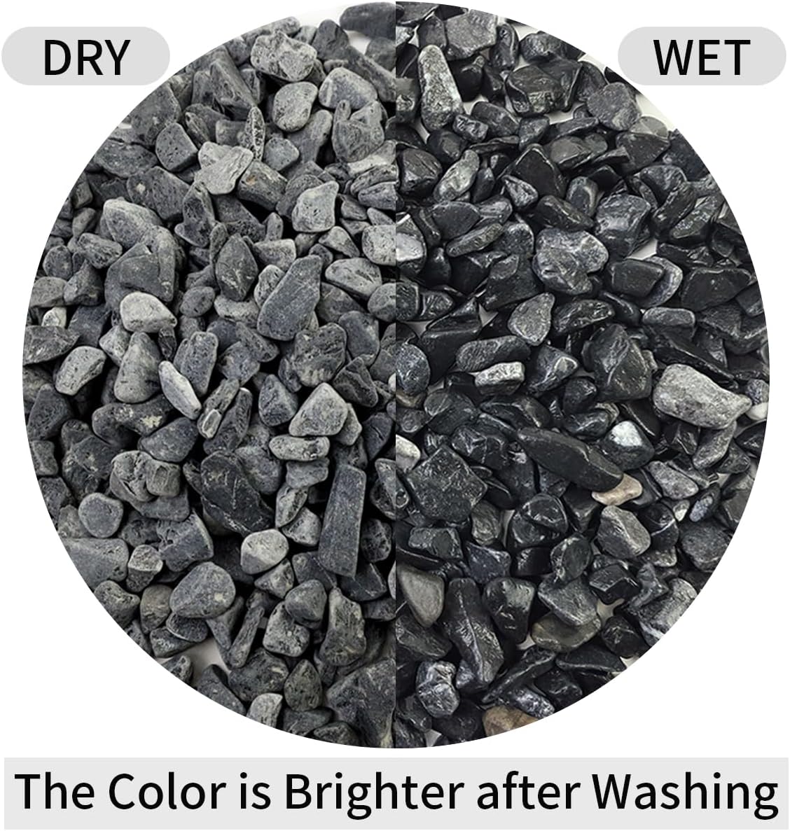 2lbs Black Gravel, 3/8 Inch Black Stones. Decorative Black Rocks for Succulent Plants, Vase, Cactus, Bamboo Plants and Outdoor Garden Landscaping