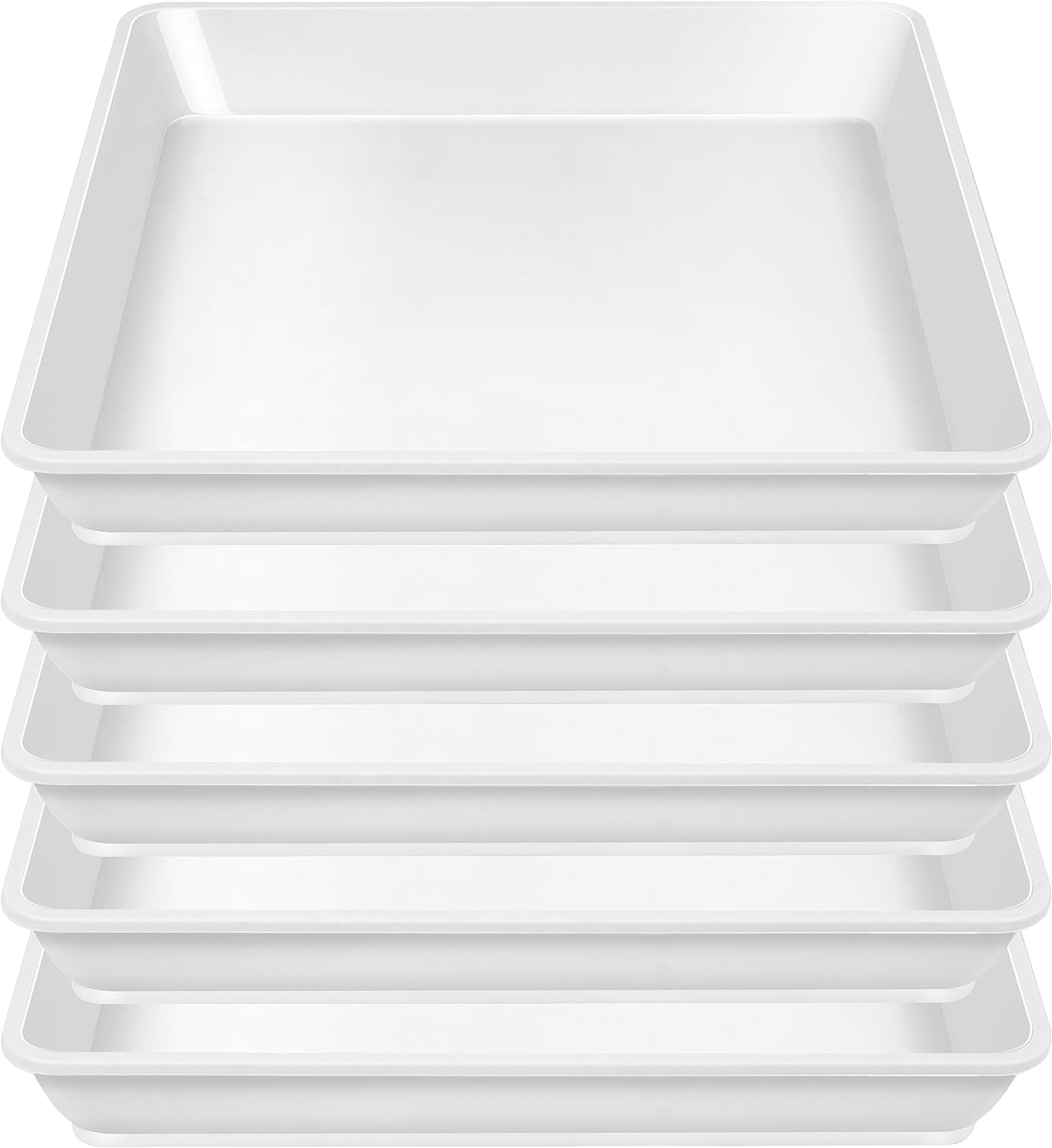 5 Pack Square Plant Saucer 8 Inch, Plant Water Catcher Tray, Pot Saucers for Plants，Heavy Plastic Plant Trays for Pots Pots Base Plant Saucers for Indoors and Outdoors.